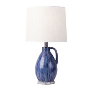 Avesta 1-Light Table Lamp in Apothecary Gray with Blue Lustro