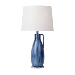 Avesta 1-Light Table Lamp in Apothecary Gray with Blue Lustro