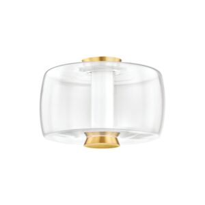 Beau 1-Light LED Flush Mount in Aged Brass