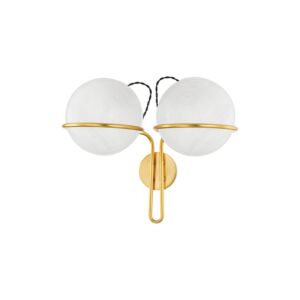 Hingham 2-Light Wall Sconce in Aged Brass