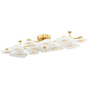 Holmdel 12-Light LED Semi-Flush Mount in Aged Brass