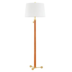 Noho 2-Light Floor Lamp in Aged Brass