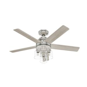 Lochemeade 3-Light 52" Hanging Ceiling Fan in Brushed Nickel