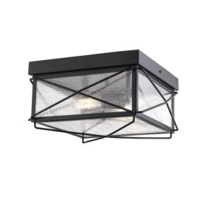 Robinson 2-Light Outdoor Flush Mount in Powder Coated Black