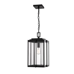 Oakland 1-Light Outdoor Hanging Lantern in Powder Coated Black