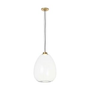 Kapoor 1-Light LED Pendant in Clear with Natural Brass