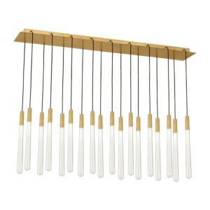 Pylon 18-Light LED Chandelier in Natural Brass