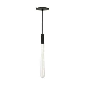 Pylon 1-Light LED Pendant in Nightshade Black