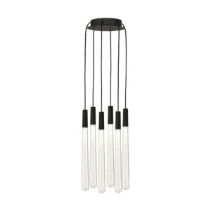 Pylon 6-Light LED Chandelier in Nightshade Black