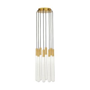 Pylon 8-Light LED Chandelier in Natural Brass