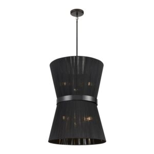 Ellesmere 6-Light Foyer Pendant in Ebony with Black Shade