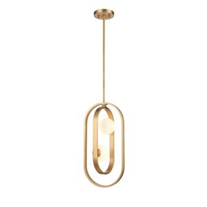Atwood 2-Light Pendant in Brass