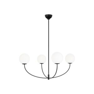 Galassia 4-Light Chandelier in Midnight Black