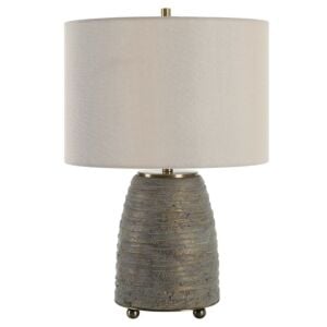 Gorda 1-Light Table Lamp in Antiqued Brass