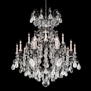 Renaissance Rock Crystal 15-Light Chandelier in Heirloom Gold