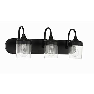 Wrenn 3-Light Bathroom Vanity Light in Flat Black