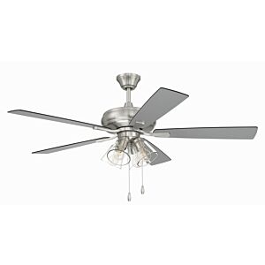 Economy Clear 4-Light 52" Hanging Ceiling Fan in Brushed Polished Nickel