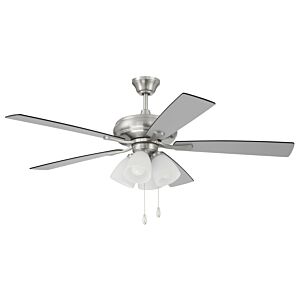 Eos Frost 4-Light 52" Hanging Ceiling Fan in Brushed Polished Nickel