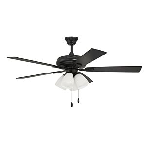 Eos Frost 4-Light 52" Hanging Ceiling Fan in Flat Black