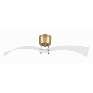 Tern 52" Hugger Ceiling Fan in White with Satin Brass