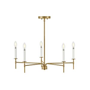 Hux 5-Light LED Chandelier in Lacquered Brass