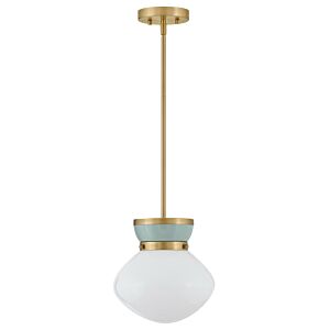 Lucy 1-Light LED Pendant in Lacquered Brass