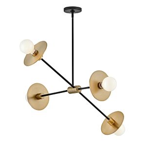 Lulu 4-Light LED Chandelier in Lacquered Brass