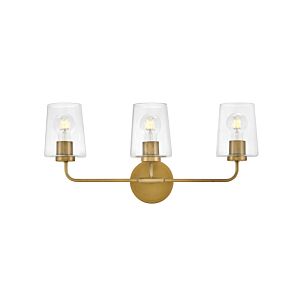 Kline 3-Light LED Bathroom Vanity Light in Heritage Brass