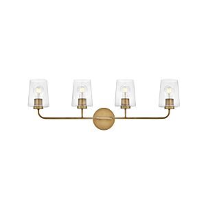 Kline 4-Light LED Bathroom Vanity Light in Heritage Brass