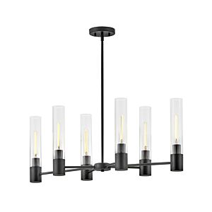 Shea 6-Light LED Linear Chandelier in Black