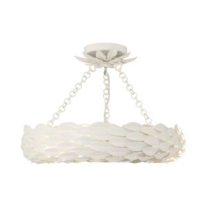 Broche 6-Light LED Semi-Flush Mount in Matte White