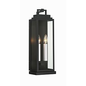 Aspen 2-Light Outdoor Wall Sconce in Matte Black