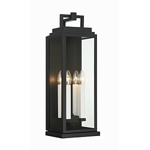 Aspen 4-Light Outdoor Wall Sconce in Matte Black