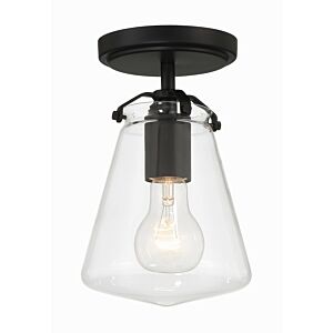 Voss 1-Light Semi-Flush Mount in Matte Black