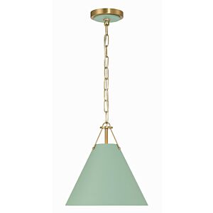 Xavier 1-Light Mini Pendant in Vibrant Gold with Green