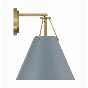 Xavier 1-Light Task Sconce in Vibrant Gold with Blue