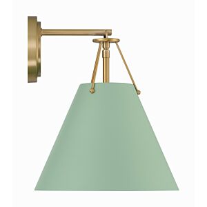 Xavier 1-Light Task Sconce in Vibrant Gold with Green