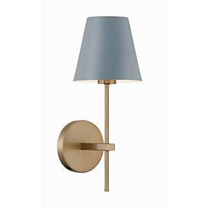 Xavier 1-Light Wall Sconce in Vibrant Gold with Blue