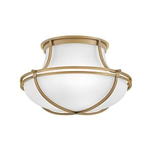 Saddler 3-Light LED Flush Mount in Heritage Brass