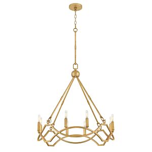 Leona 8-Light LED Chandelier in Distressed Brass