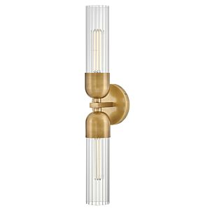 Soren 2-Light LED Wall Sconce in Heritage Brass