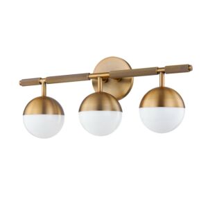 Enson 3-Light Bathroom Vanity Light and Vanity in Patina Brass