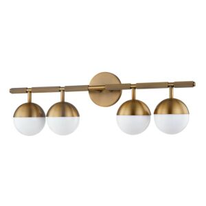 Enson 4-Light Bathroom Vanity Light and Vanity in Patina Brass