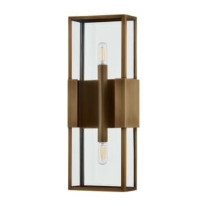 Santa Clara 2-Light Outdoor Wall Sconce in Patina Brass