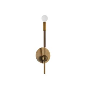 Obie 1-Light Wall Sconce in Patina Brass with Bronze