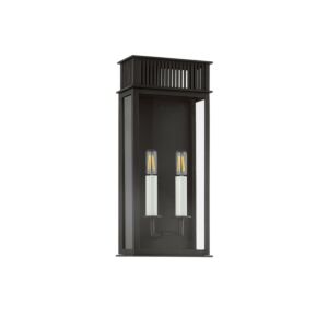 Gridley 2-Light Outdoor Wall Sconce in Textured Black