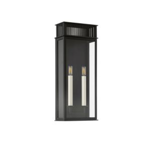 Gridley 2-Light Outdoor Wall Sconce in Textured Black