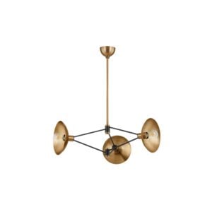 Axel 3-Light Chandelier in Patina Brass with Soft Black