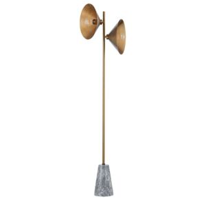 Bash 2-Light Floor Lamp in Patina Brass