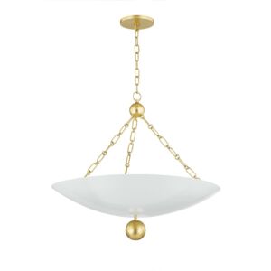 Amali 3-Light Pendant in Vintage Gold Leaf with Soft White